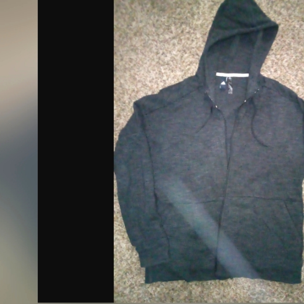 Men's Adidas Dark Gray Heavy Full-Zip Hoodie